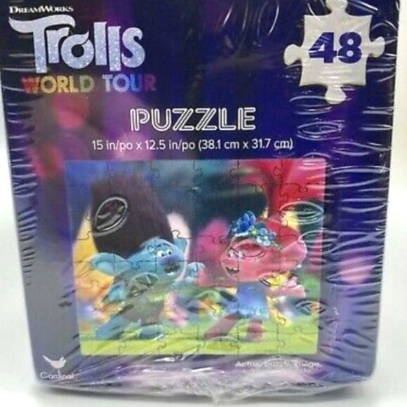 NIB Trolls World Tour Tin Lunch Box w/ Puzzle - Picture 5 of 5
